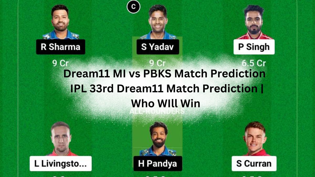 Dream11 MI vs PBKS 33rd Match Prediction | Who WIll Win