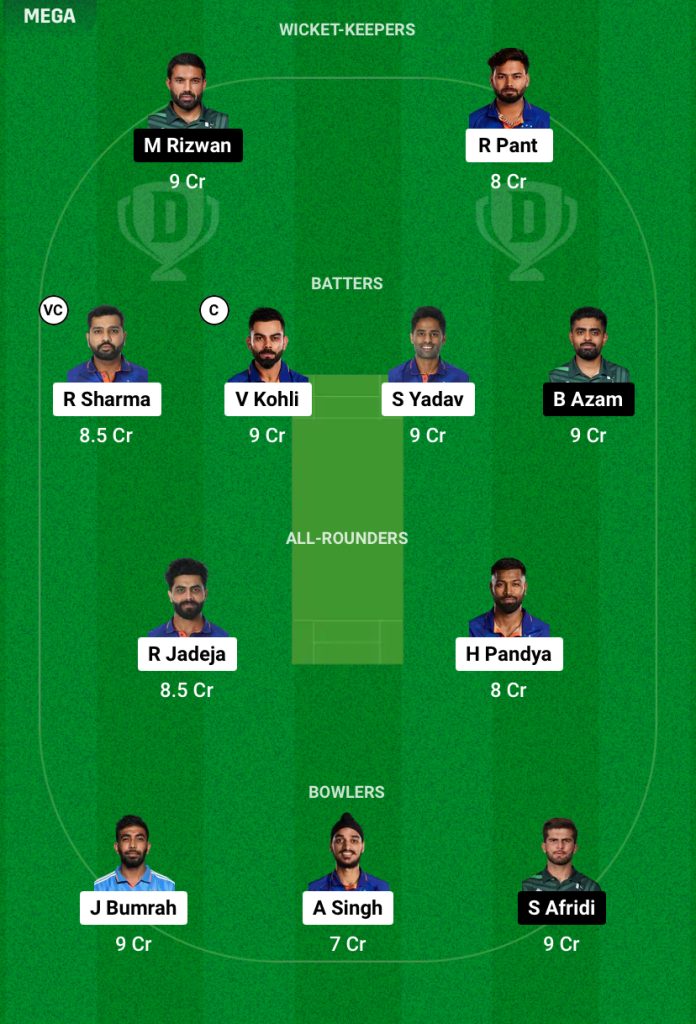 Dream 11 India vs Pakistan T20 World Cup 19th (June 9th, 2024) Match Prediction